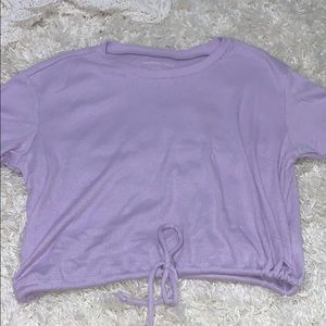 American eagle crop tie bottom tee